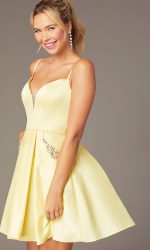 Short A-Line Party Dress with Pockets - Image 7